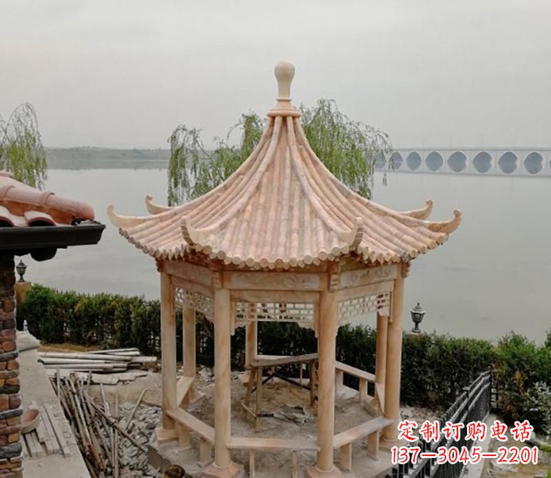 辽宁八角凉亭石雕 (2)