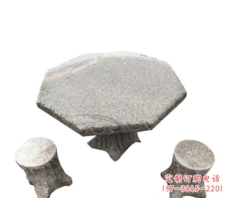 辽宁八角石桌凳园林景观石雕