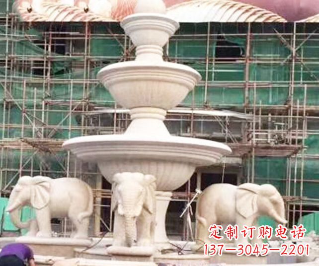 辽宁别墅景观大象喷泉石雕