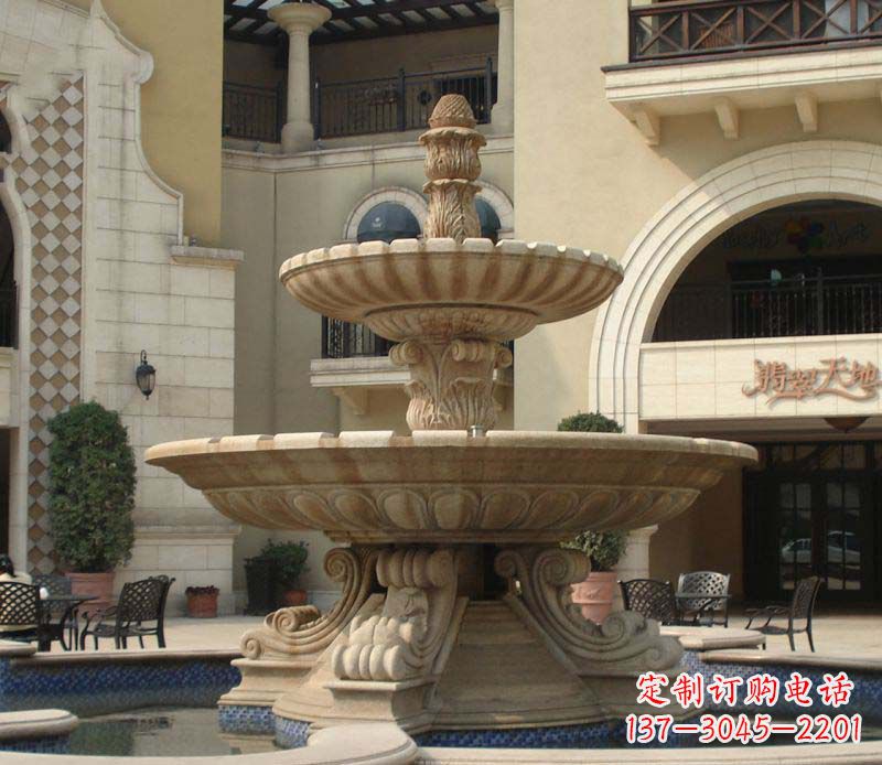 辽宁别墅景观石雕大型喷泉雕塑 (2)