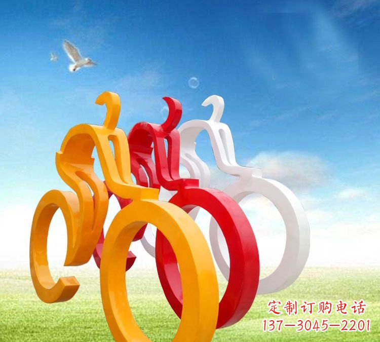 辽宁玻璃钢艺术自行车雕塑