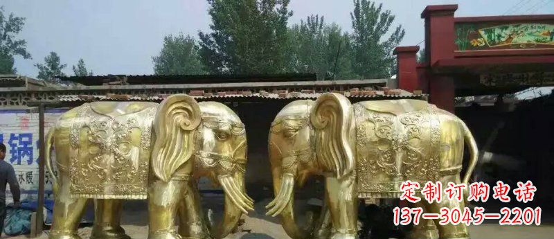 辽宁玻璃钢大象雕塑仿铜雕塑的精美之作
