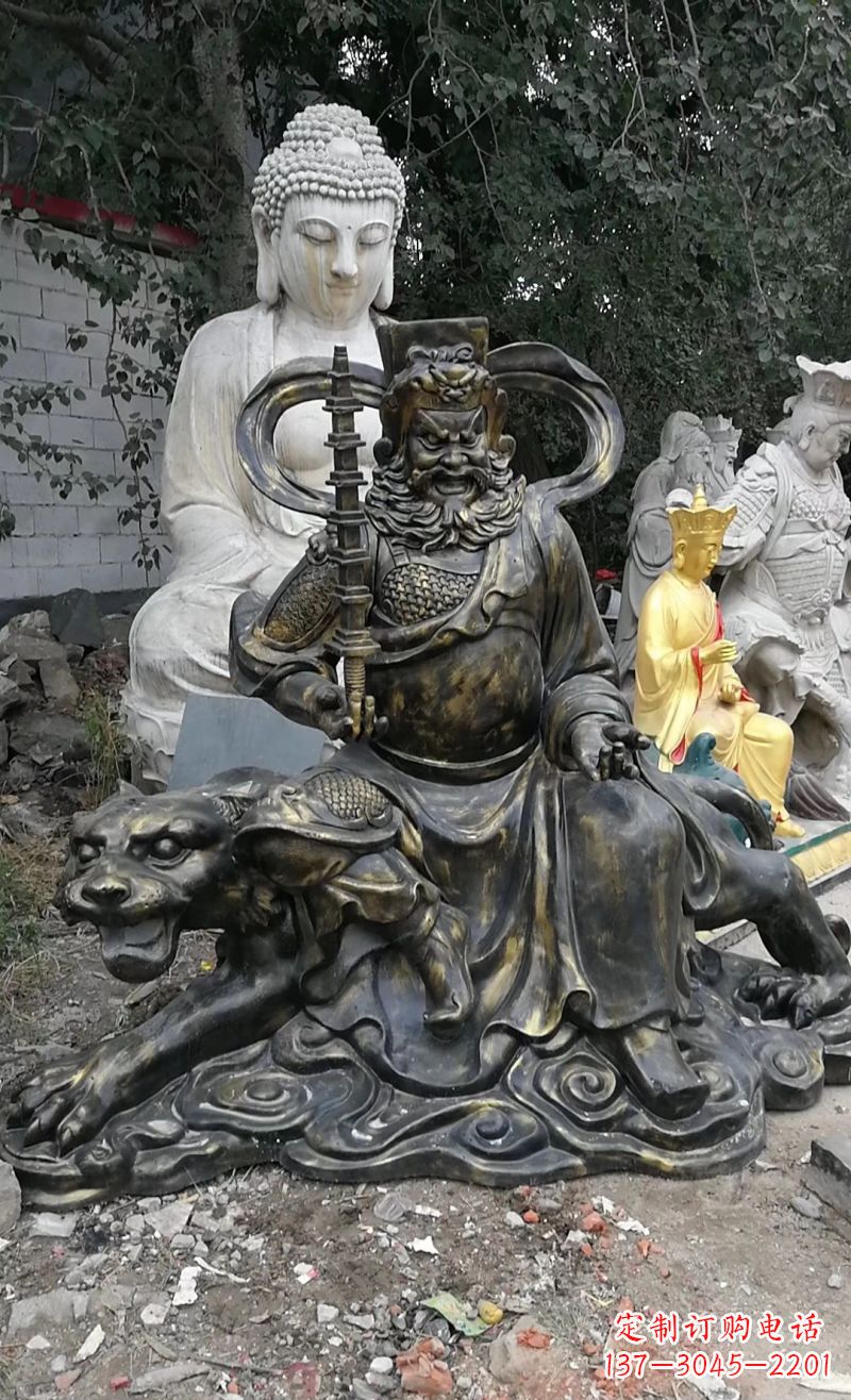 辽宁玻璃钢仿铜赵公明雕塑