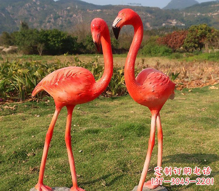 辽宁玻璃钢仿真火烈鸟雕塑极致精细的艺术品