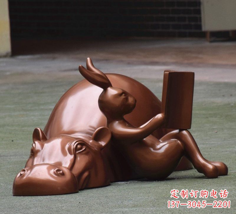 辽宁玻璃钢河马雕塑——给环境添彩