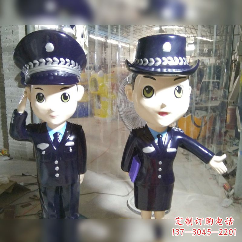 辽宁玻璃钢警察雕塑表达警队宗旨