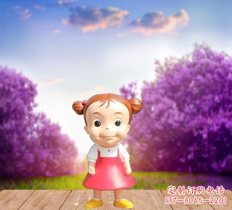 辽宁精美玻璃钢卡通小女孩雕塑