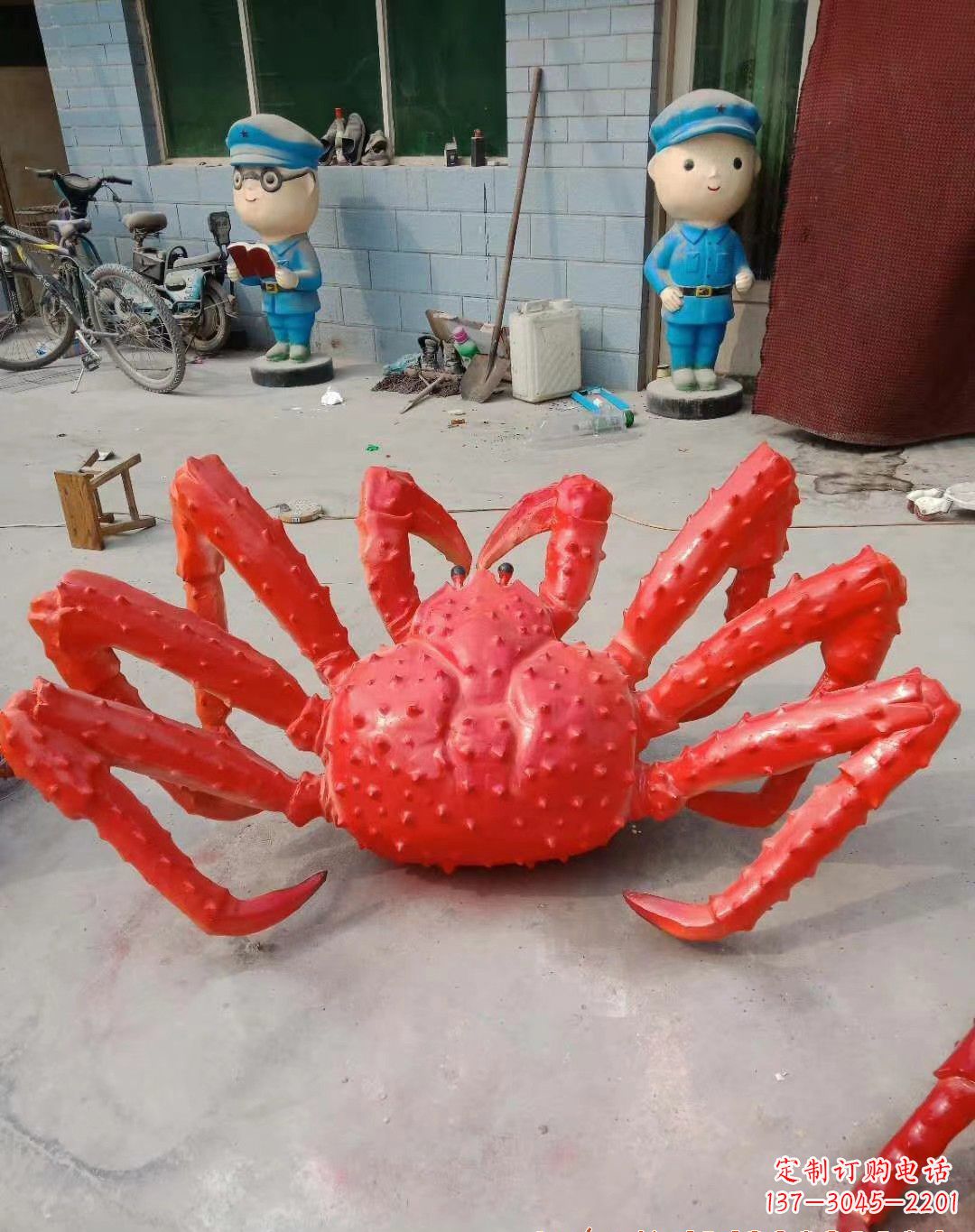 辽宁玻璃钢螃蟹雕塑精美而可观