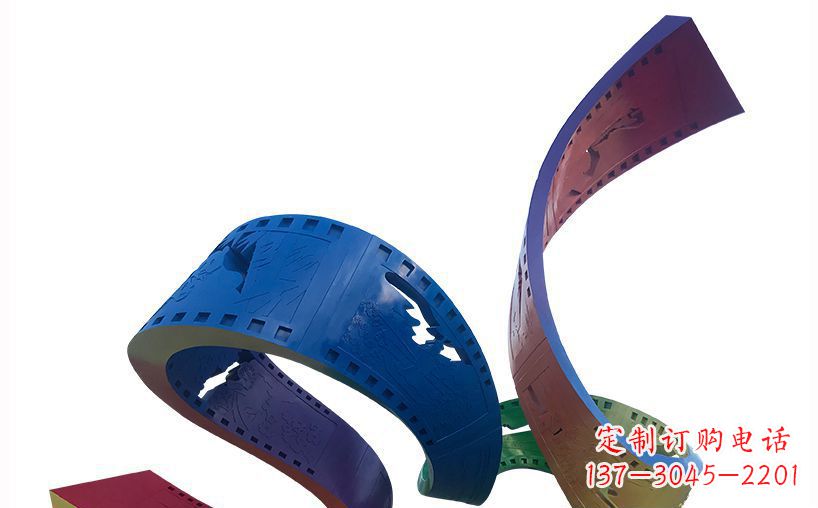 辽宁不锈钢彩色胶卷公园雕塑精美的艺术珍品