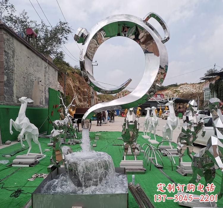辽宁不锈钢茶壶雕塑精致美观的艺术品