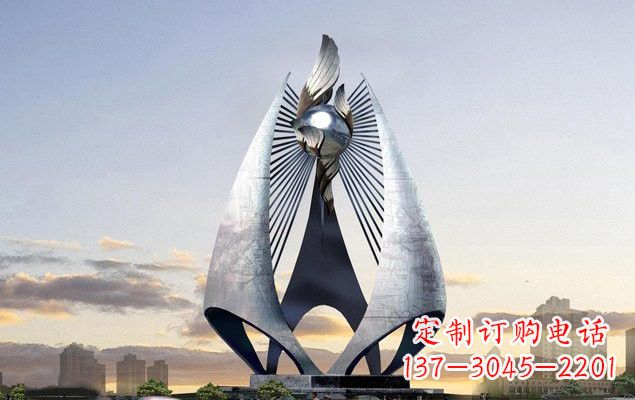 辽宁不锈钢城市船帆雕塑传承海洋文化