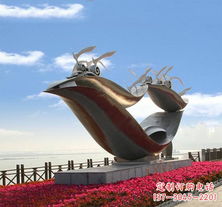 辽宁海鸥雕塑——点缀不锈钢城市