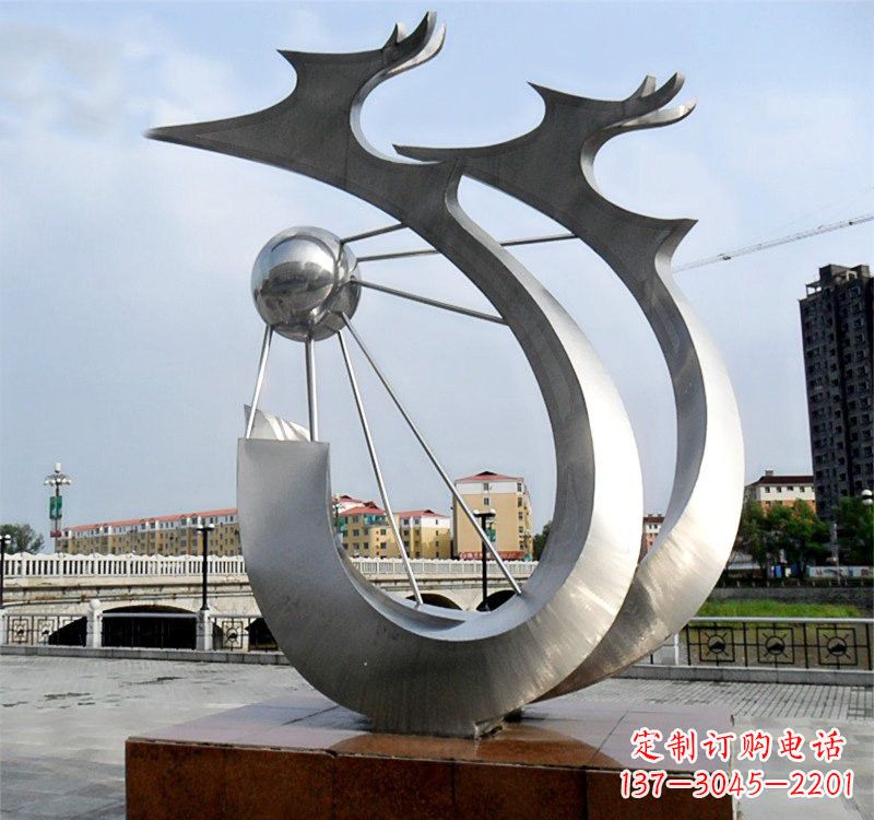 辽宁不锈钢双龙戏珠雕塑精美绝伦