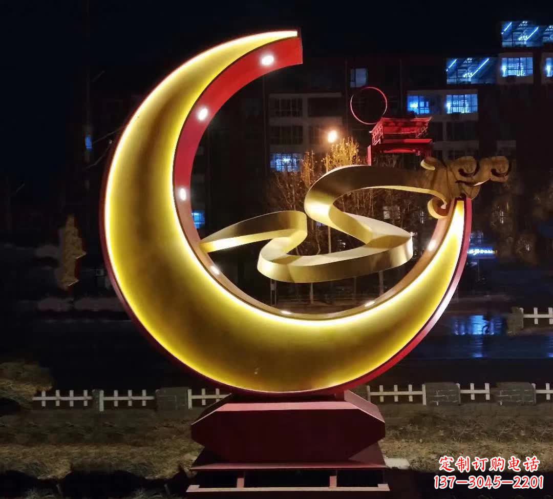辽宁绚丽的不锈钢月亮雕塑
