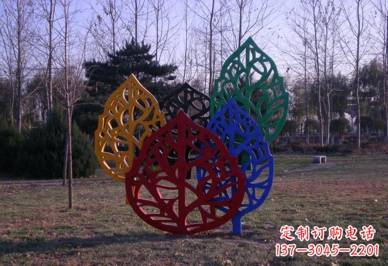 辽宁精美不锈钢树叶雕塑