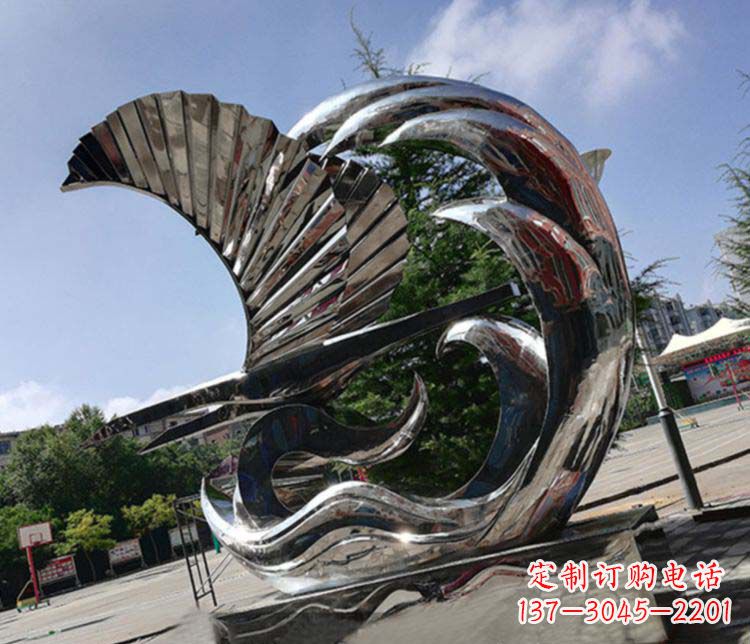 辽宁不锈钢帆船雕塑象征海上生活的艺术精品