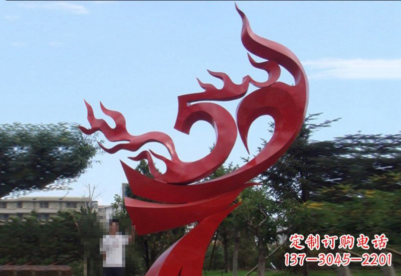 辽宁不锈钢凤凰涅槃雕塑——象征着新生
