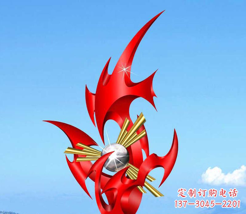 辽宁不锈钢火苗雕塑