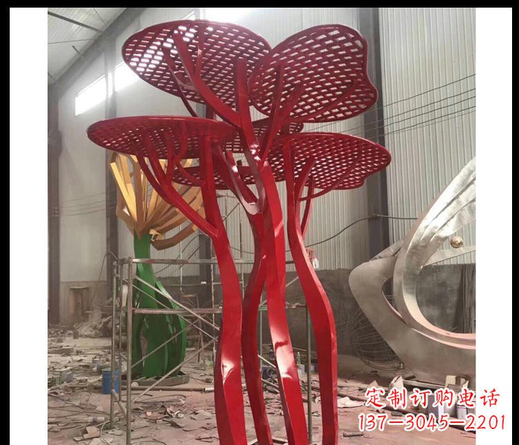 辽宁不锈钢蘑菇景观雕塑