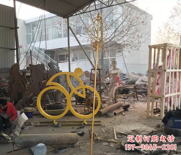 辽宁不锈钢自行车雕塑——象征着健康、积极的生活方式