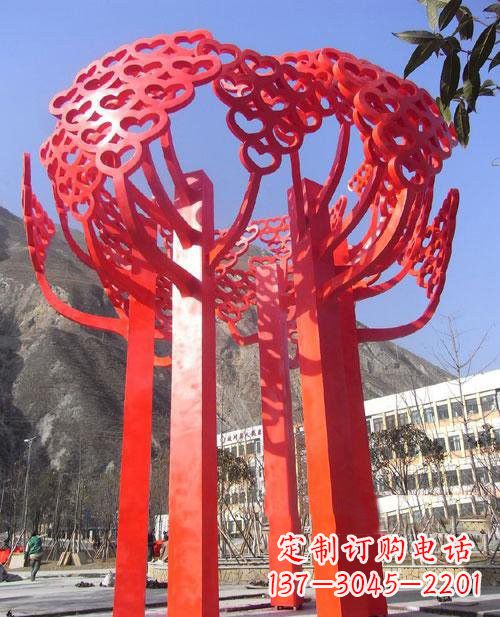 辽宁不锈钢树叶雕塑