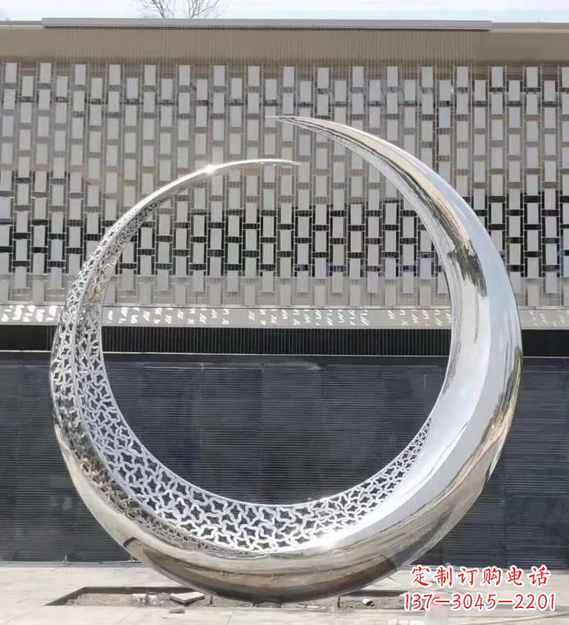 辽宁不锈钢月亮雕塑精美的艺术之作