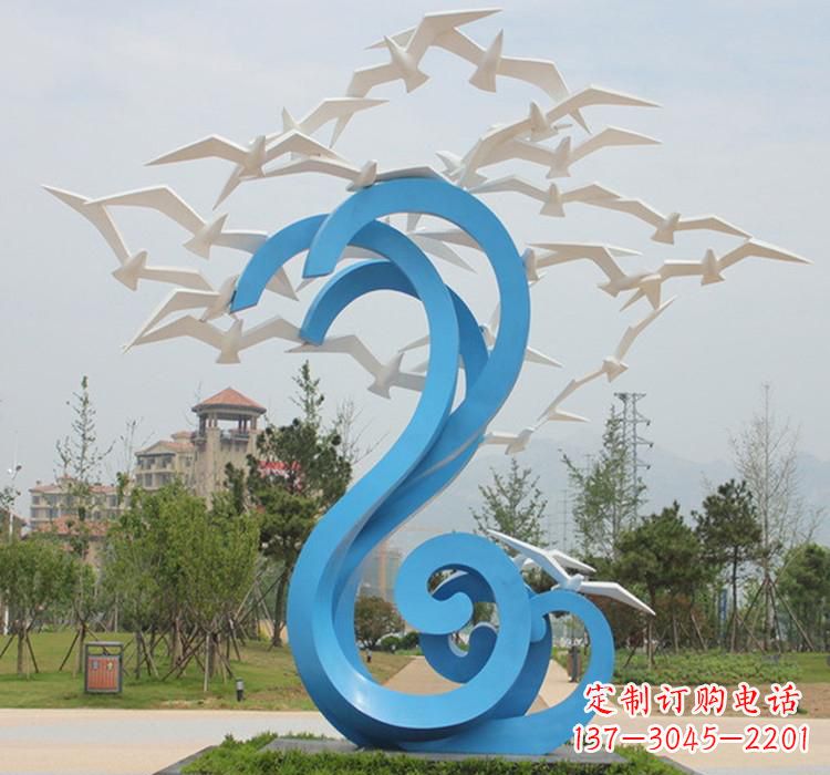 辽宁新题目精美不锈钢大雁雕塑