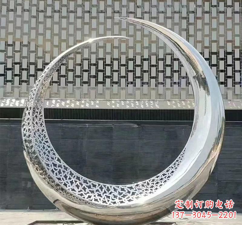 辽宁精美不锈钢圆环雕塑