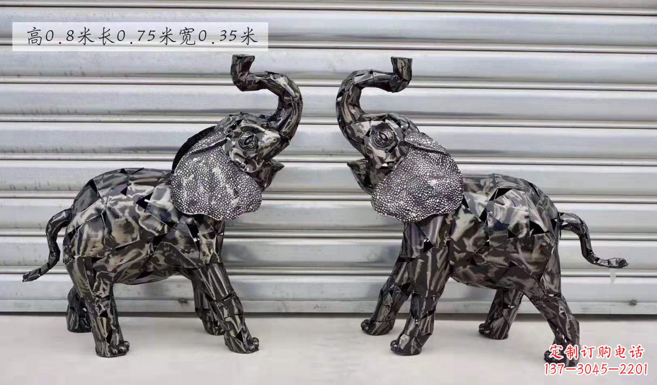 辽宁不锈钢大象雕塑精美的摆件装饰