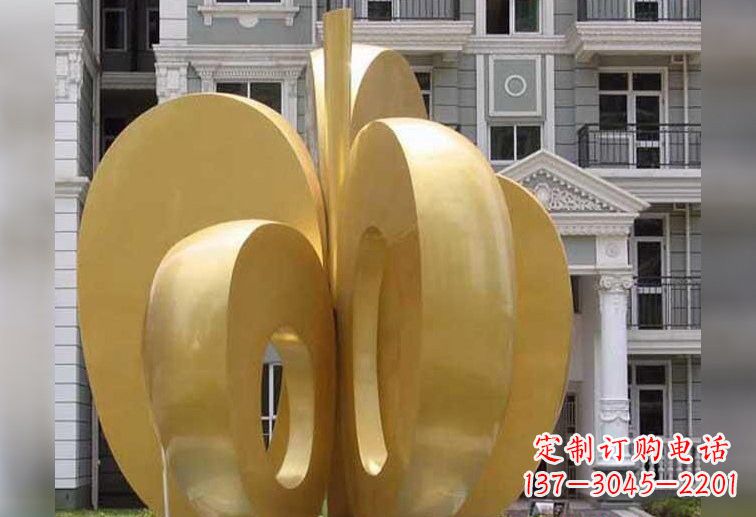 辽宁不锈钢大型苹果雕塑