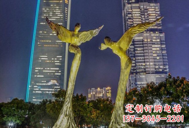 辽宁不锈钢大型天使雕塑一种极具震撼力的艺术之作