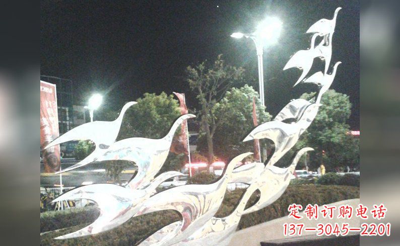 辽宁不锈钢大雁雕塑——灿烂的翱翔