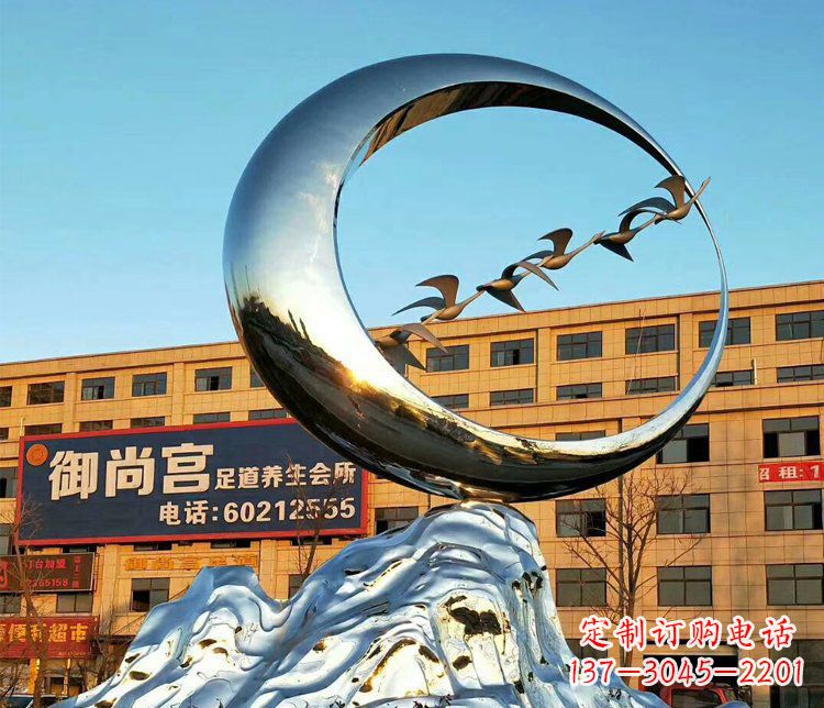 辽宁不锈钢大雁雕塑精美的艺术之作