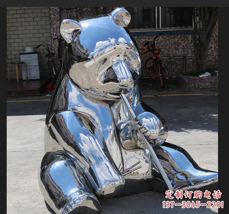 辽宁不锈钢动物熊雕塑来自自然的美丽