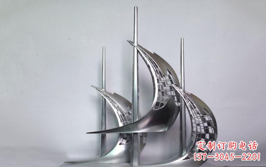 辽宁不锈钢帆船雕塑——海洋之旅的象征