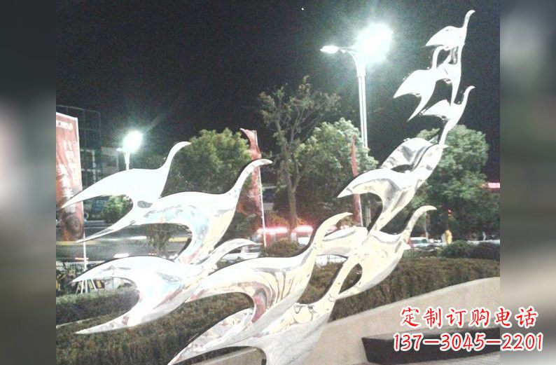 辽宁不锈钢大雁雕塑一种高雅的艺术美学