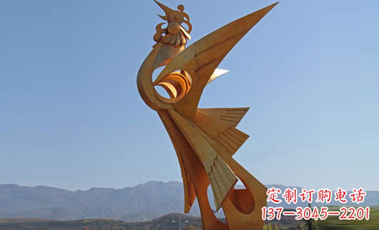 辽宁不锈钢凤凰雕塑,给环境增添灵动之美