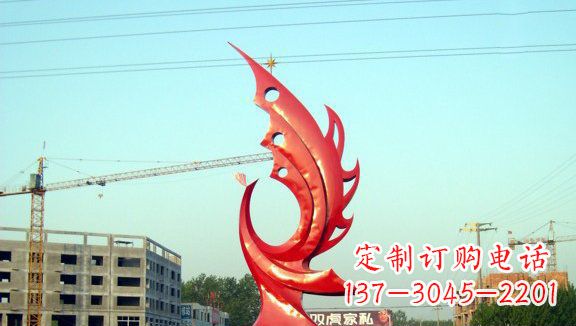 辽宁凤凰城市的不锈钢雕塑
