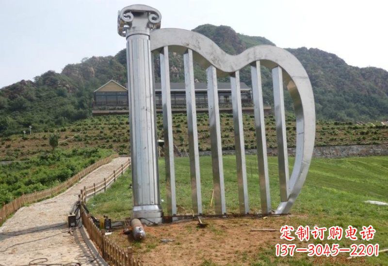 辽宁不锈钢竖琴雕塑一曲轻柔的旋律