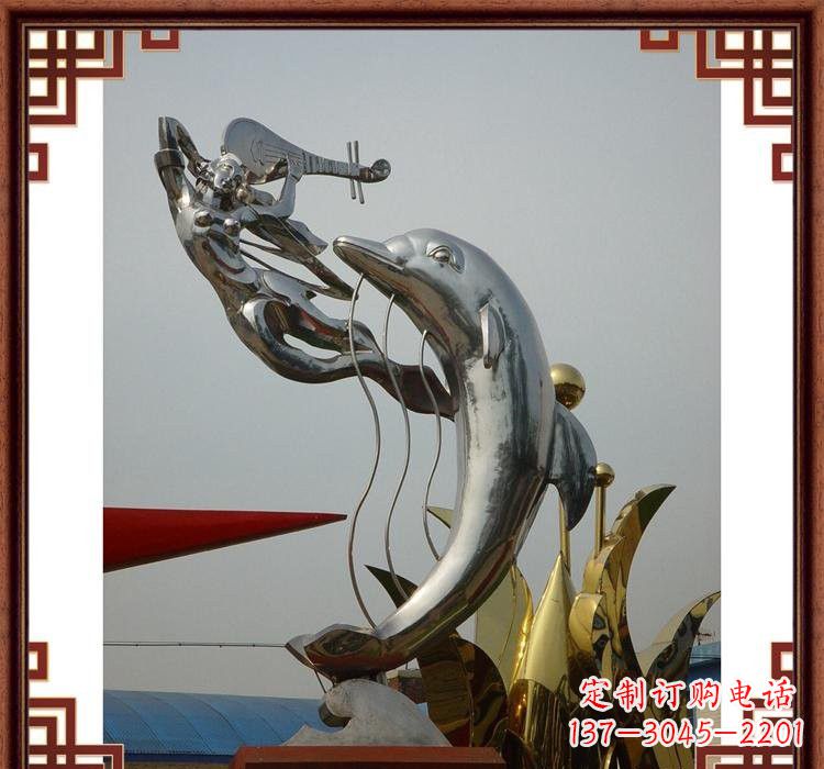 辽宁不锈钢海豚雕塑——美丽的海洋艺术