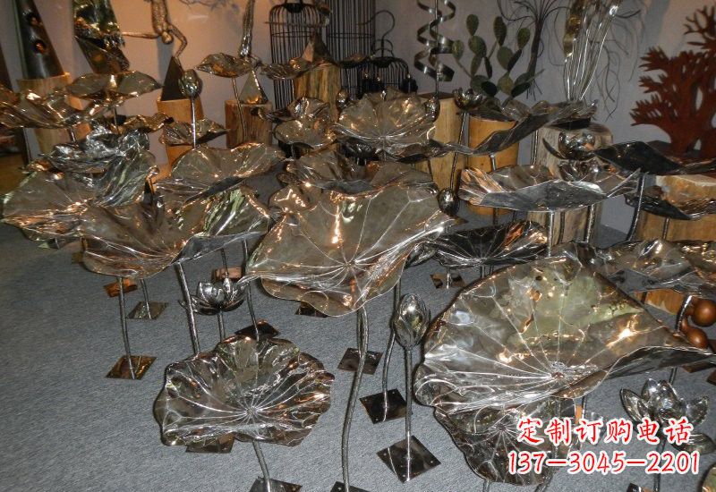 辽宁不锈钢荷叶雕塑——缔造美丽公园
