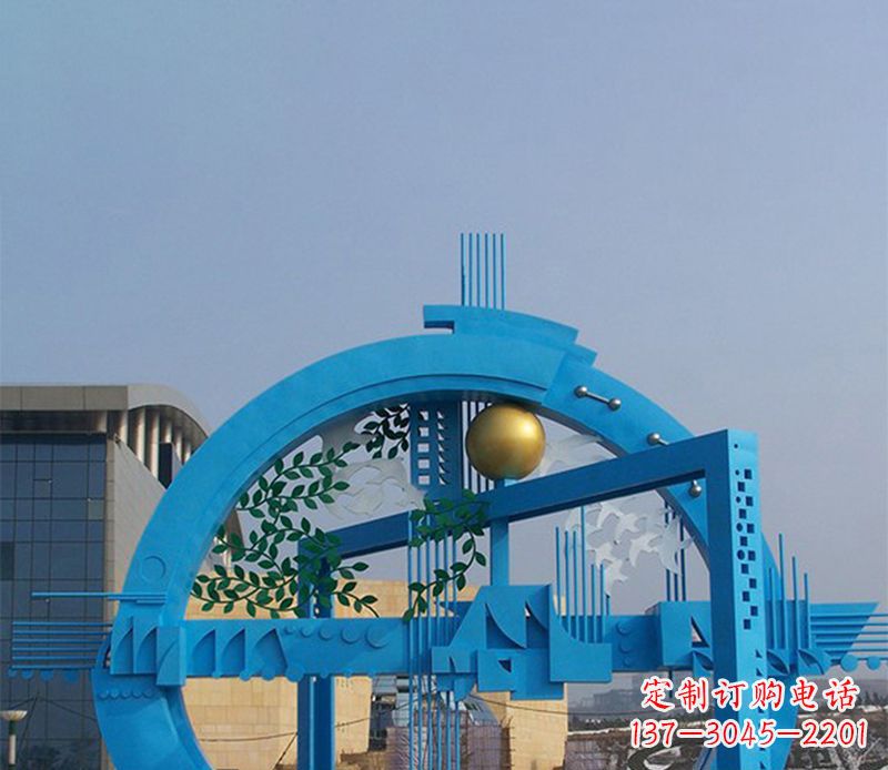 辽宁不锈钢拱桥雕塑美丽的艺术品