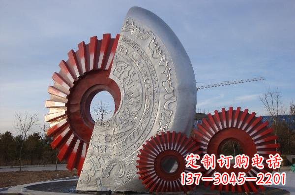 辽宁不锈钢齿轮雕塑精致而精美