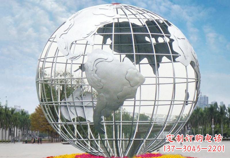 辽宁不锈钢地球雕塑象征着和平与友谊