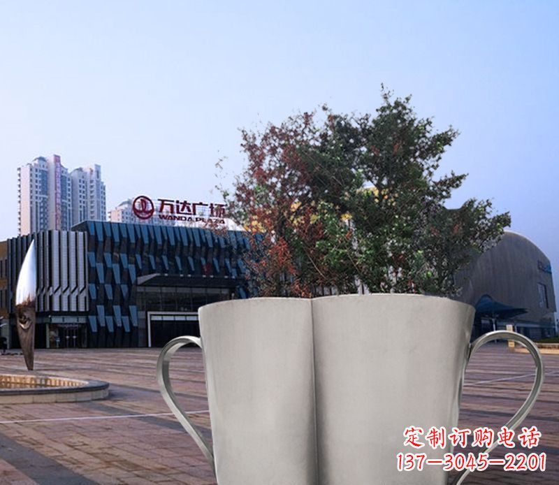 辽宁不锈钢花盆雕塑带来精致的艺术感受