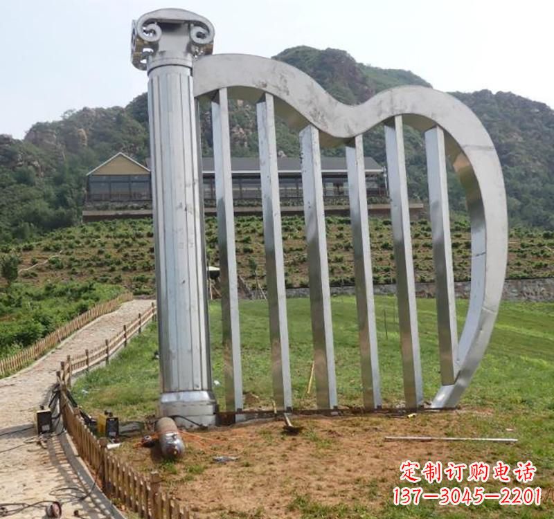 辽宁不锈钢竖琴雕塑——雕塑艺术的精粹