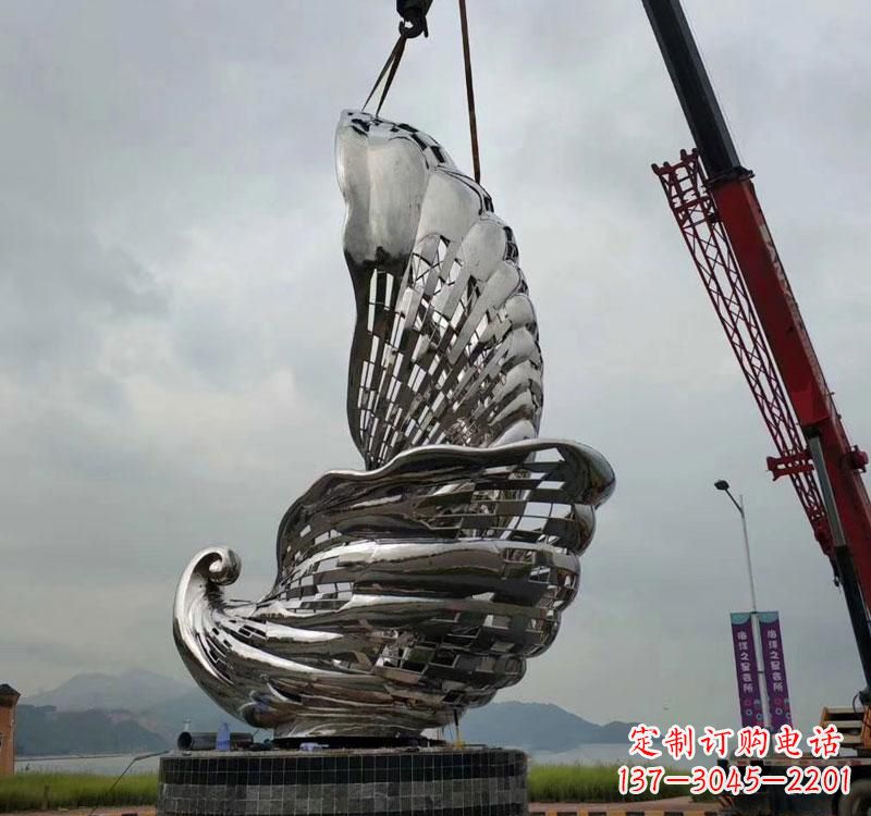 辽宁不锈钢海螺雕塑象征着海洋的美丽