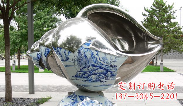 辽宁不锈钢海螺景观雕塑美轮美奂