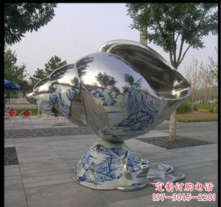辽宁不锈钢海螺景观雕塑精美的海景景观