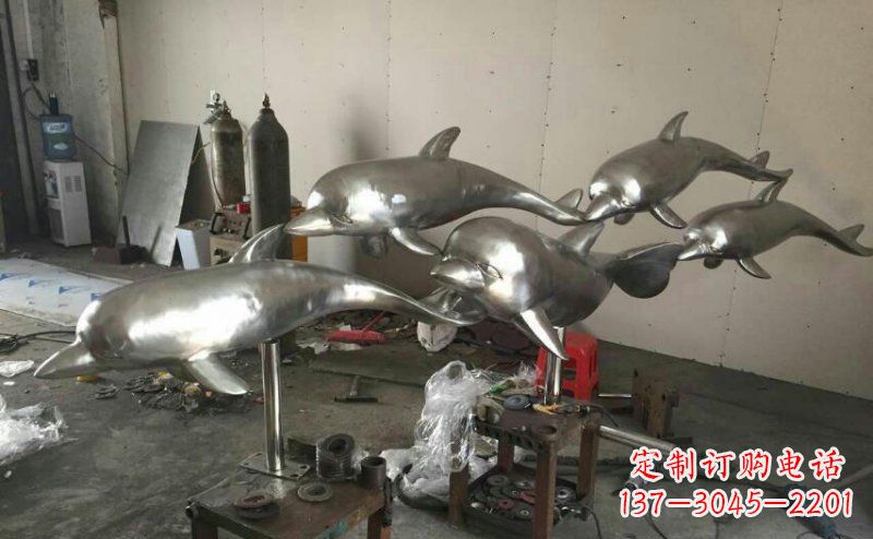 辽宁不锈钢海豚雕塑